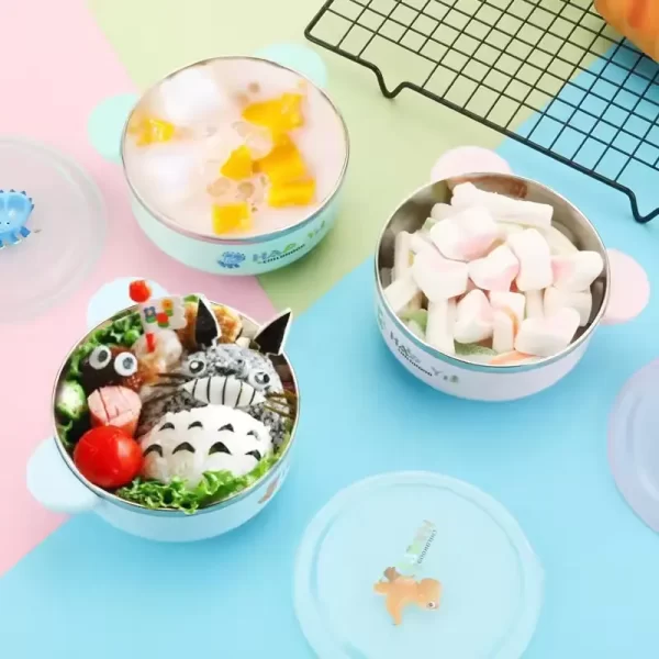 Wholesale Children Cartoon Stainless Steel Bowl with Lid