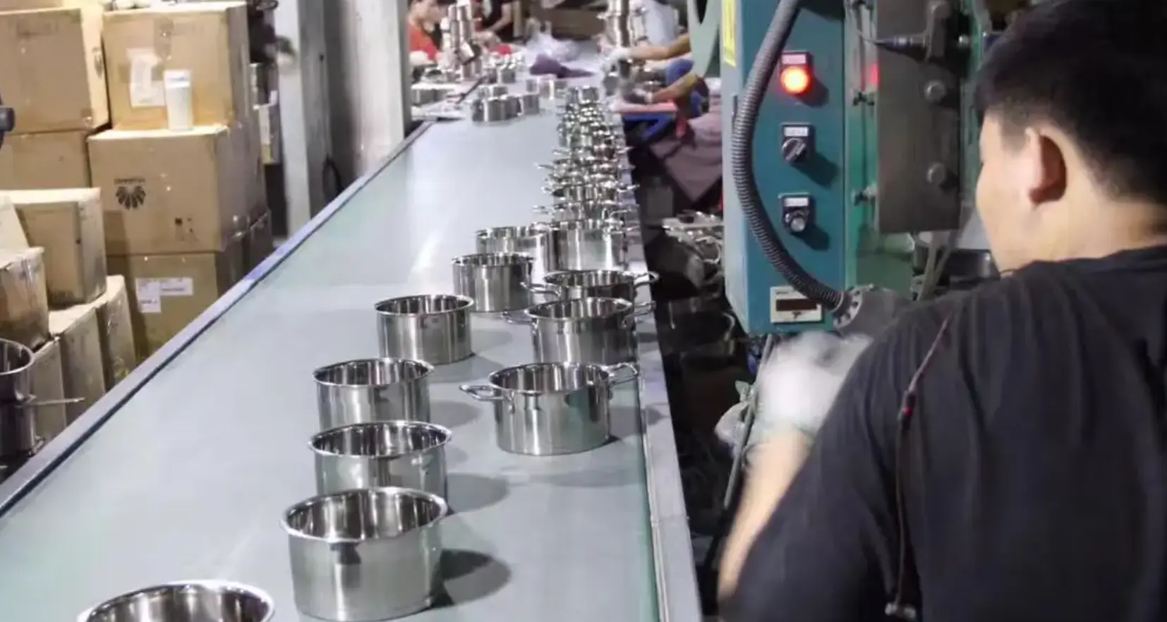 Stainless steel cookware manufacturing step 10 — quality control