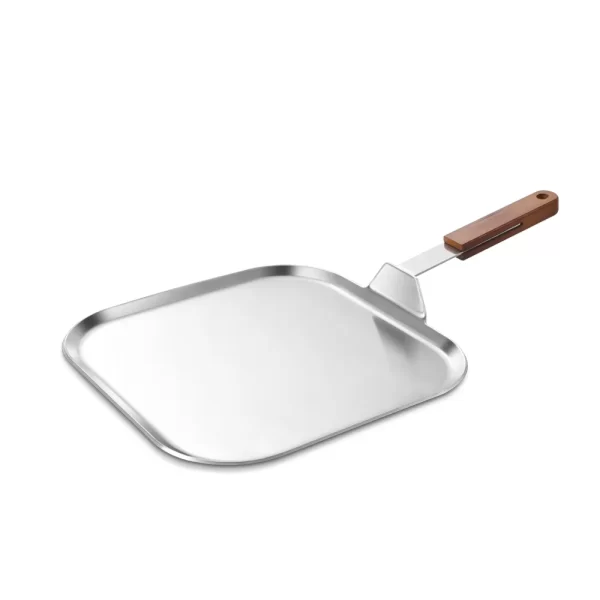 Stainless Steel Square Griddle With Wooden Handle (1)