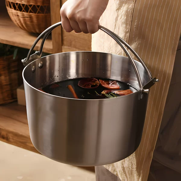 Tri-Ply Stainless Steel Soup Pot with Handle