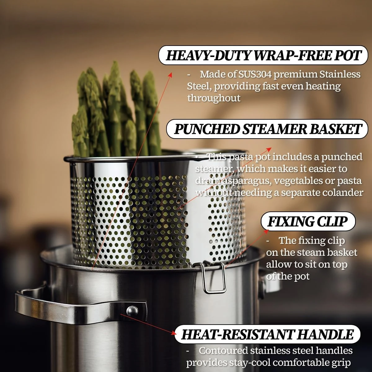 Use as Asparagus Vegetable Steamer