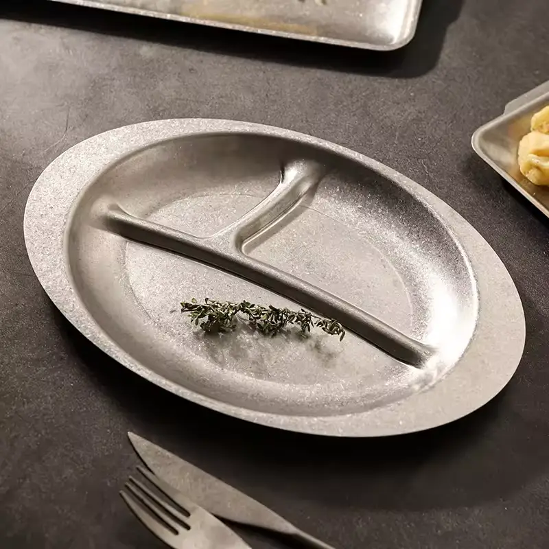 stainless steel dinner plate