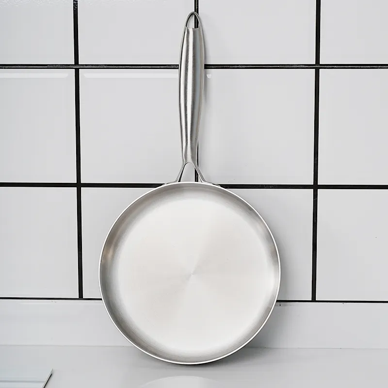 304 Tri-Ply Stainless Steel Single Handle Frying Pan