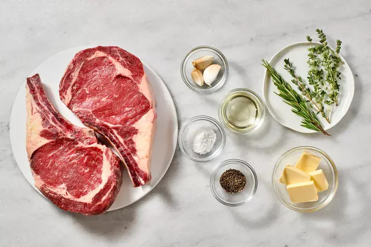 Preparing ingredients for cooking steak