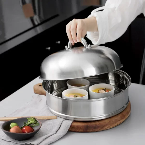 Stainless Steel Steamer Pot with Round Lid