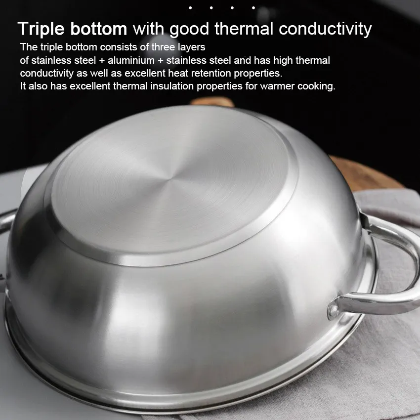 Stainless Steel Steamer Pot with Round Lid