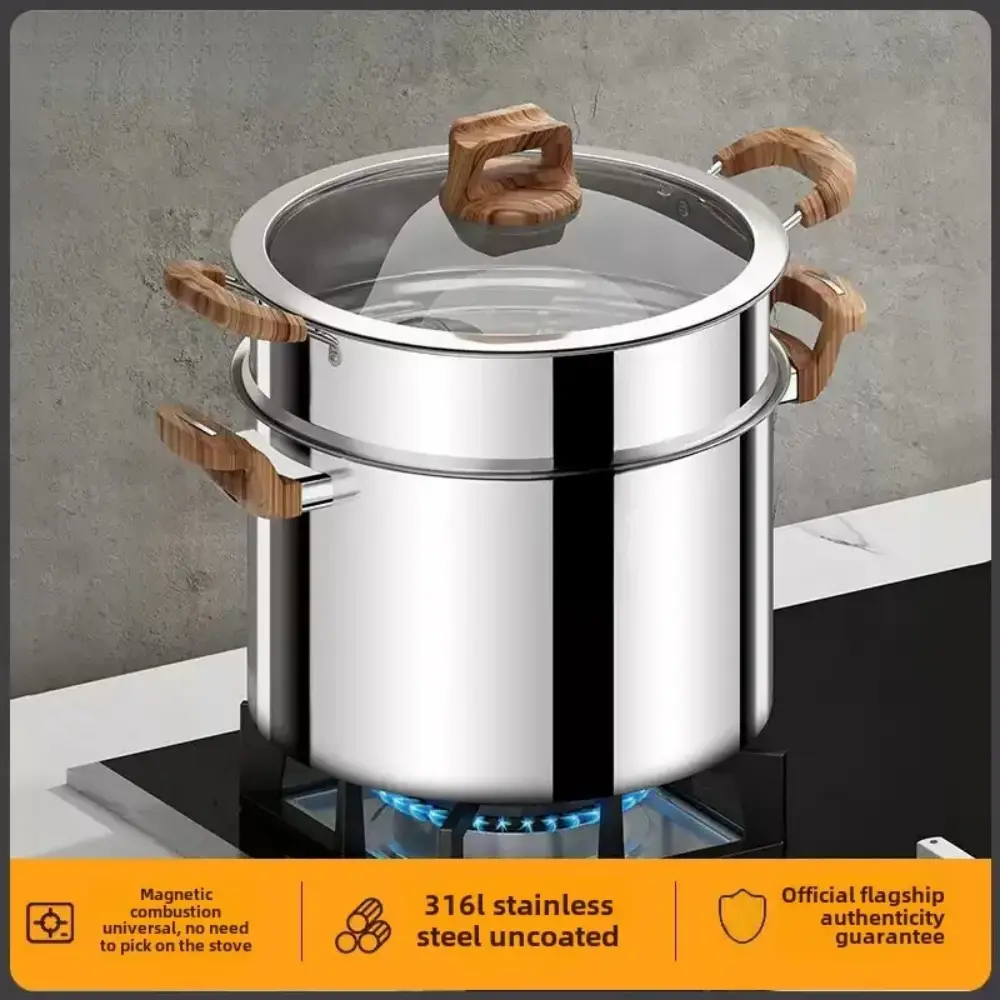 Wholesale Tri Ply Stainless Steel Pot With Steamer