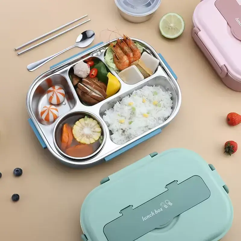 wholesale portable 5 compartment lunch box