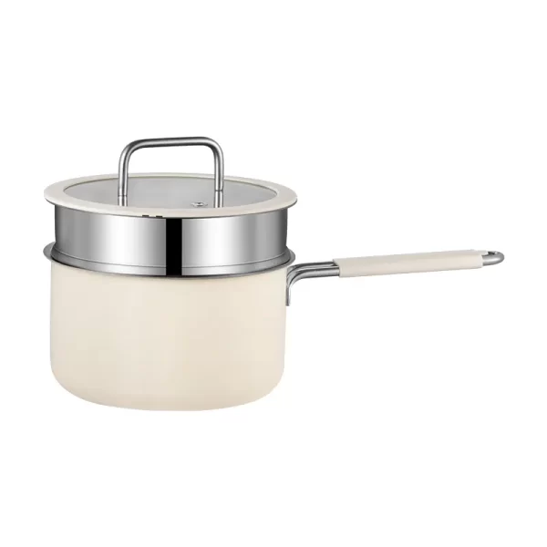 316 stainless steel milk pot with steamer (1)