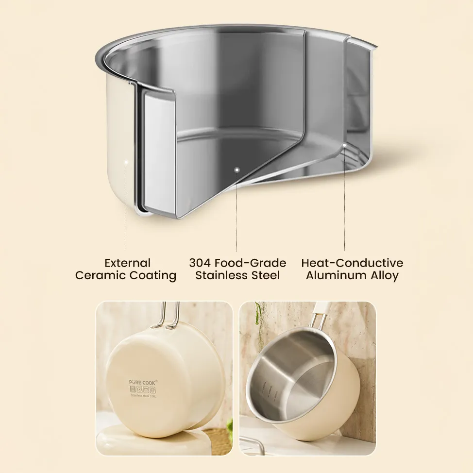 316 stainless steel milk pot with steamer (5)